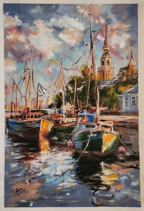 ArteDiAlina.com painting: Happy Clouds